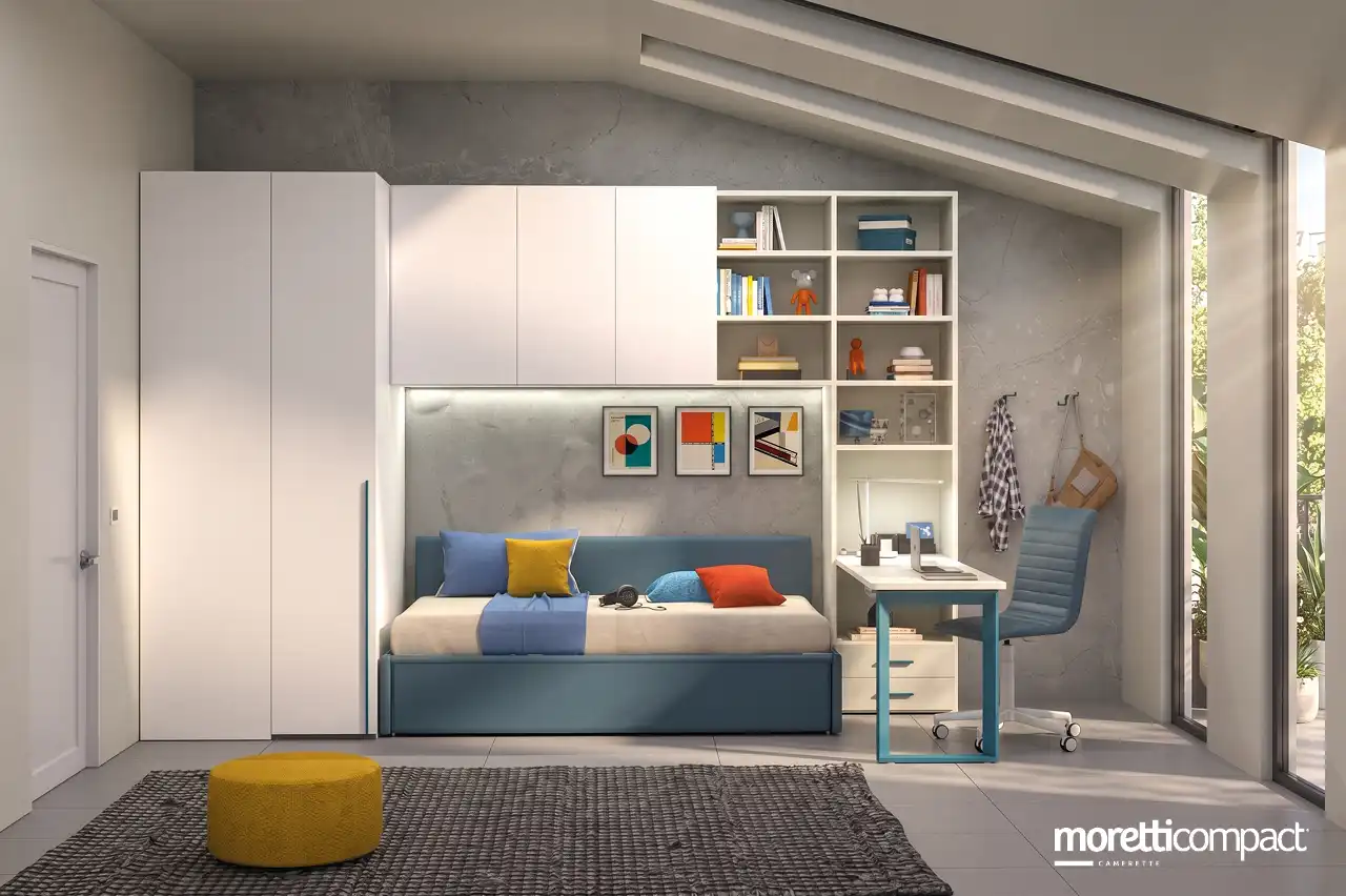 Cameretta Prime con ponte e libreria