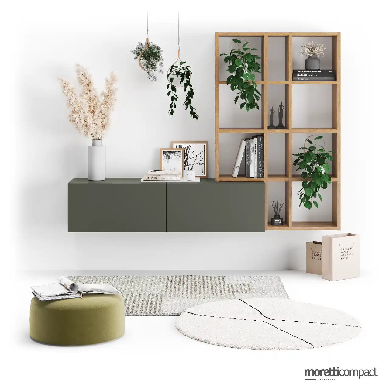 Libreria Outline con Wallbox sospesi