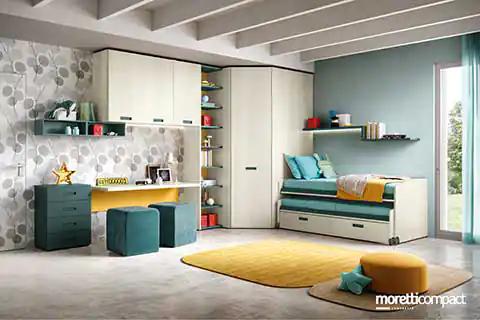 Cameretta con cabina armadio e letti Space