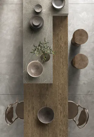Tavolo integrato sul piano