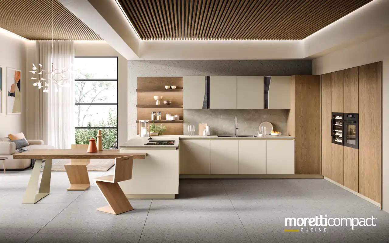 Cucina ad angolo con penisola