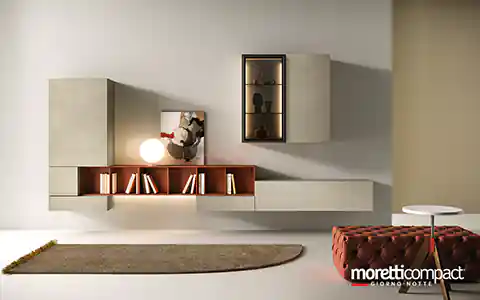 Living con moduli a giorno corallo