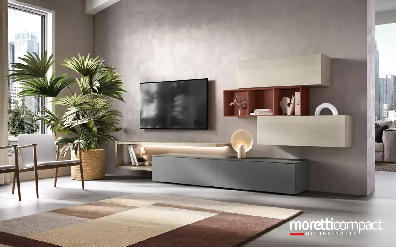 Living con modulo a giorno porpora