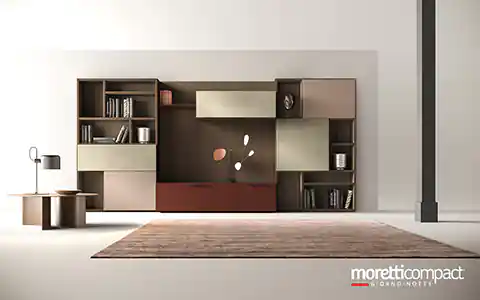 Libreria boiserie in essenza legno