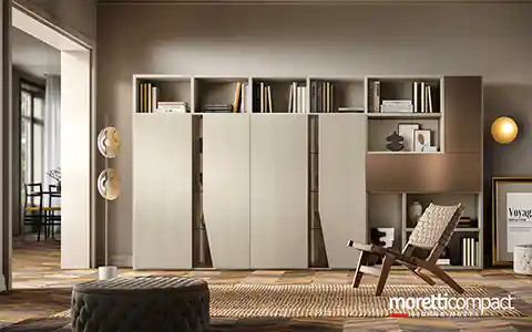 Libreria con mobiletti chiusi