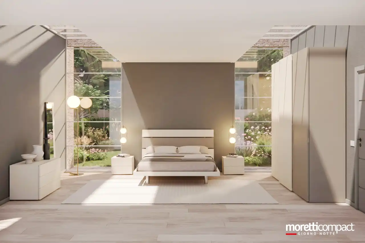 Camera Prime con Armadio scorrevole Libeccio, gruppo Modula e letto Tree