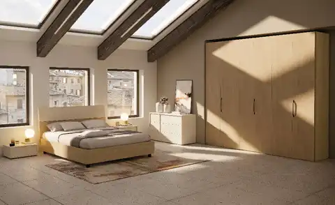Camera Prime con Armadio battente, gruppo Gemma e letto Mix