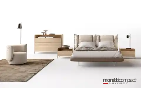 Camera con gruppo Frame con gola laterale e letto imbottito